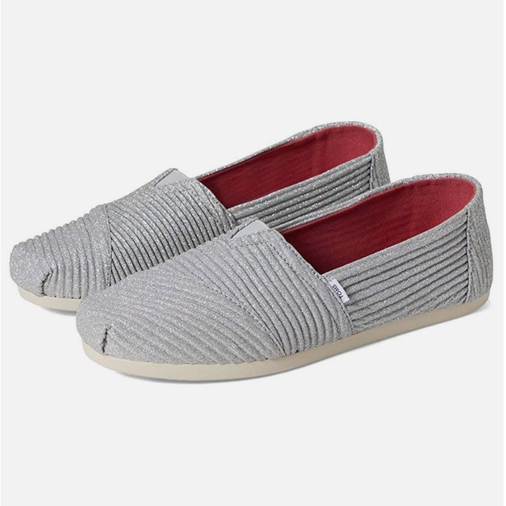 🌸NEW TOMS ALPARGATA GLITTERS Sz 7.5 With Tags no box.